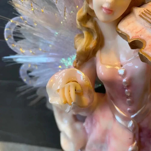 Vintage Ray Chia Collection Pink Angel Play Violin Statue 15.5” Tall Home Decor - Picture 4 of 12